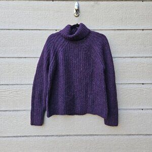 Pacas purple alpaca-blend turtleneck sweater large